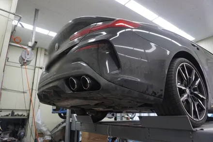 BMW M850i 배기 튜닝 2-30% 사운드 증폭 중통 ＆ 보펜 모듈 JSR 103파이 카본 머플러 팁 작업 / 서울 동작