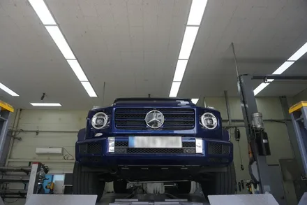 벤츠 G400D 완벽 배기 튜닝, 져스트 액티브 사운드 원형 듀얼 머플러 팁 장착 / 서울 동작구