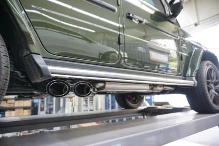 벤츠 W464 G63AMG V8 호랑이 배기 튜닝 구조변경 필요 없는 브릴란테 가변 배기 작업 진행하였습니다. / 서울 동작구