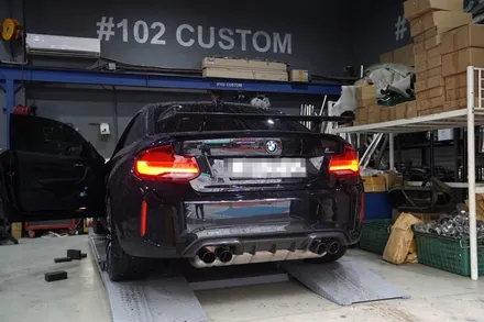 BMW F87 M2 컴페티션 배기 튜닝 1.5배 사운드 증폭하기 중통 소음기 교체 작업 / 서울 동작