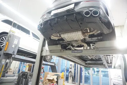 벤츠 CLA45S AMG 배기 튜닝 강력한 버블 팝콘 배기음 중통 엔드 작업입니다! / 서울 동작구
