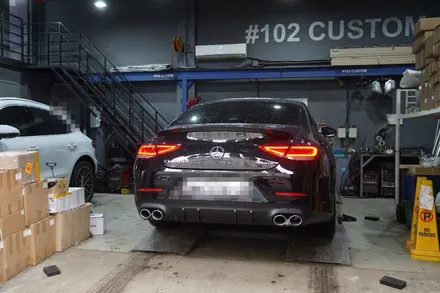 벤츠 C257 CLS450 완벽 배기 튜닝, 져스트 액티브사운드 ＆ CLS53AMG 디퓨져 장착 / 서울 동작