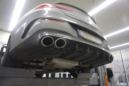 벤츠 CLA 45 S AMG 중통 엔드 작업으로 팝콘 배기음 확실히 완성시켰습니다 ! / 서울 동작