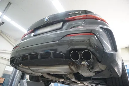 BMW M440i 환상적 팝콘 배기 튜닝 엔드 머플러 작업, 보펜 모듈 작업기 / 서울 동작구
