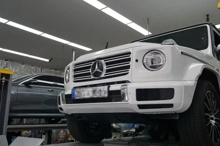 벤츠 G바겐 G400D 꿀조합 튜닝 순정형 듀얼배기 실버 듀얼 머플러팁 저스트 액티브 사운드 장착 / 서울 동작