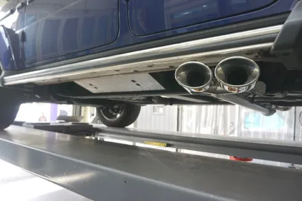 벤츠 G400D 완벽 배기 튜닝, 져스트 액티브 사운드 원형 듀얼 머플러 팁 장착 / 서울 동작구