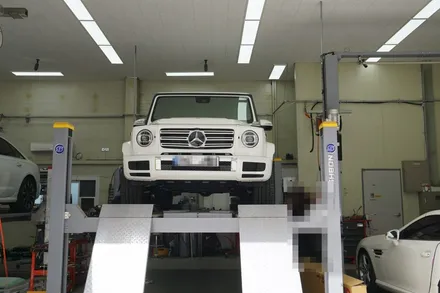 신형 벤츠 G바겐 G400D 완벽한 조합 배기 튜닝 저스트 액티브사운드 AMG 타원 머플러 팁 장착 / 서울 동작