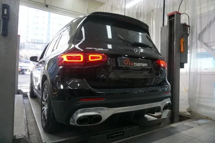 벤츠 GLB35AMG AMG 답게 완성하는 배기 튜닝 중통 엔드 블랙 듀얼 머플러팁 작업기 / 서울 동작