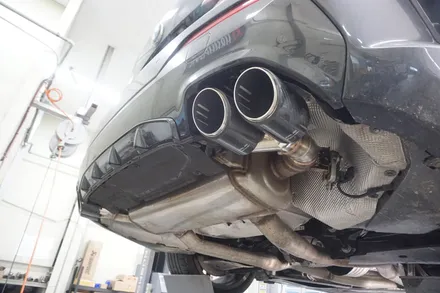 BMW M440i 환상적 팝콘 배기 튜닝 엔드 머플러 작업, 보펜 모듈 작업기 / 서울 동작구
