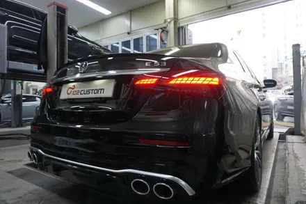 벤츠 E53AMG 배기 튜닝 엔드 머플러 증폭, 중후한 AMG 버블 사운드 완성하였습니다. / 서울 동작구