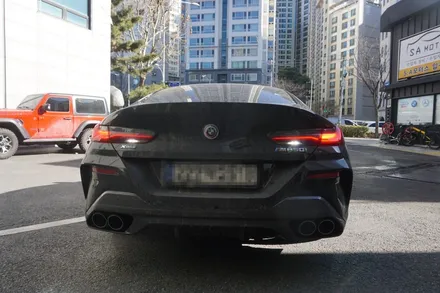 BMW M850i 배기 튜닝 2-30% 사운드 증폭 중통 ＆ 보펜 모듈 JSR 103파이 카본 머플러 팁 작업 / 서울 동작