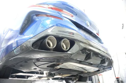 BMW M850i 8기통 배기 튜닝 구조변경NO 브릴란테 카본 머플러 팁 장착을 모두 완료하였습니다. / 서울 동작구