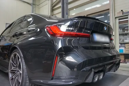 BMW M3 컴페티션 배기 튜닝 환상적 팝콘 배기음을 느껴보세요. 중통 가변 모듈 작업기 / 서울 동작구