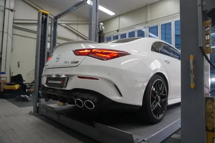 벤츠 CLA45 S AMG 배기 튜닝 스포티한 배기음 세팅은? 중통으로 끝! / 서울 동작