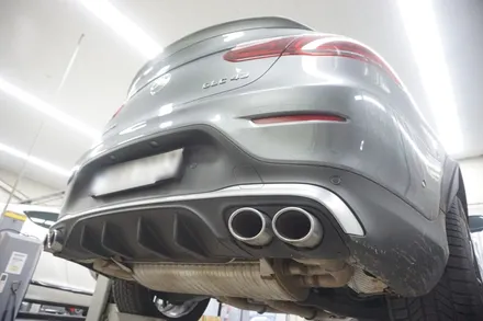 벤츠 GLC43AMG 배기 튜닝 중통 작업으로 AMG 배기음 제대로 완성하였습니다. / 서울 동작구