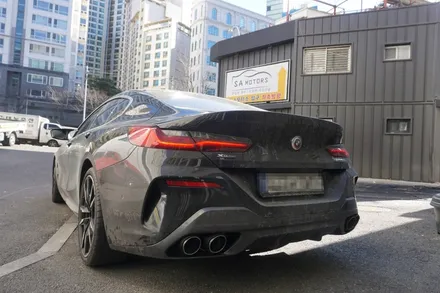 BMW M850i 배기 튜닝 2-30% 사운드 증폭 중통 ＆ 보펜 모듈 JSR 103파이 카본 머플러 팁 작업 / 서울 동작