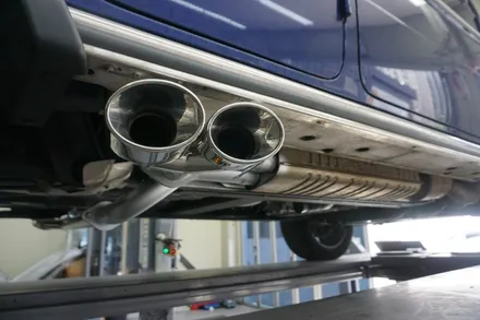 벤츠 G400D 완벽 배기 튜닝, 져스트 액티브 사운드 원형 듀얼 머플러 팁 장착 / 서울 동작구