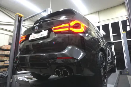 BMW X3 M40i 스포티한 배기음 튜닝 중통, 보펜 모듈, JSR 카본 머플러 팁 장착 / 서울 동작구