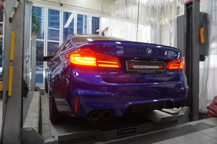 BMW F90 M5 배기음 정말 환상입니다! 중통 엔드 작업기 / 서울 동작