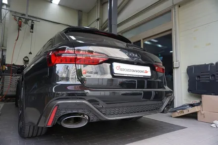 아우디 RS6 아반트 V8 고급스러운 배기음 튜닝 중통 작업이면 충분합니다. / 서울 동작