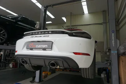 포르쉐 718 박스터 GTS 4.0 강렬한 배기튜닝 아크라포빅 링크 파이프 모듈 작업기 / 서울 동작구