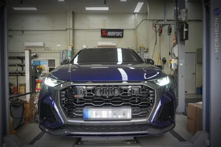 아우디 RSQ8 배기 튜닝 V8 웅장한 배기 사운드 세팅하였습니다. 3-40% 배기음 증폭 모듈 작업 / 서울 동작구