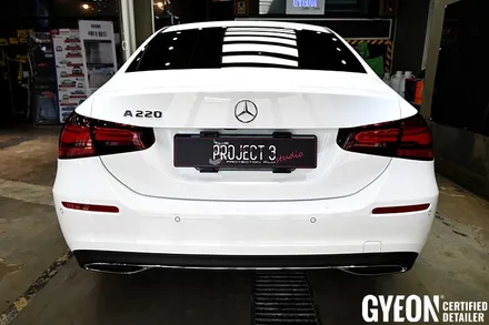수원가죽코팅 전문 기온쿼츠 공식인증점 벤츠 A220 화이트 시트 / 수원 팔달