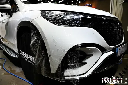 벤츠 EQE SUV 500 폴라 화이트 주차시 중요한 부분 PPF 시공(BENZ EQE SUV) / 수원 팔달