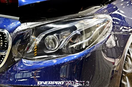 벤츠 E300 브릴리언트 블루 인증 중고차 전체PPF 가 부담스럽다면, 딱 필요한부분만~~ 부천PPF / 수원 팔달