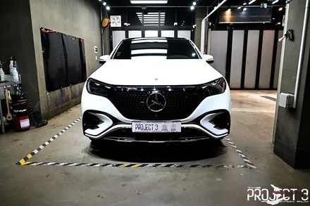 벤츠 EQE SUV 500 폴라 화이트 주차시 중요한 부분 PPF 시공(BENZ EQE SUV) / 수원 팔달