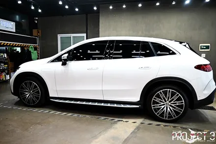 벤츠 EQE SUV 500 폴라 화이트 주차시 중요한 부분 PPF 시공(BENZ EQE SUV) / 수원 팔달