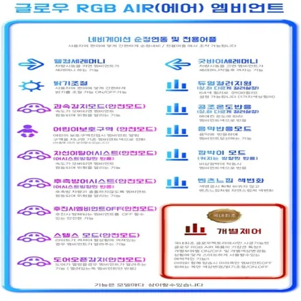 기아 K8 페리 엠비언트, RGB엠비언트의 최고등급!! 신제품 글로우AIR!! / 경기 광주,용인,하남