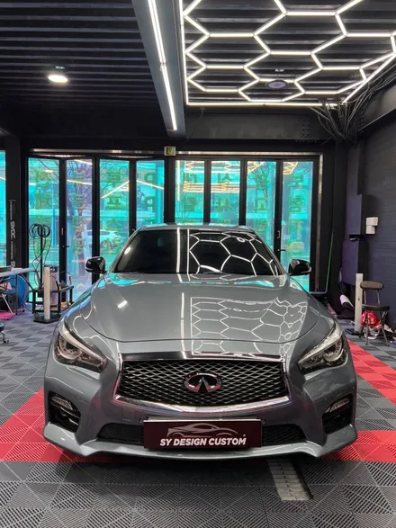 닛산 인피니티 Q50S 전체 크롬 죽이기 포인트 랩핑 크롬 딜리트 택랩 고광택 블랙유광 부분랩핑- [구미랩핑/대구랩핑/경북랩핑/sy디자인커스텀] / 구미시 선기동