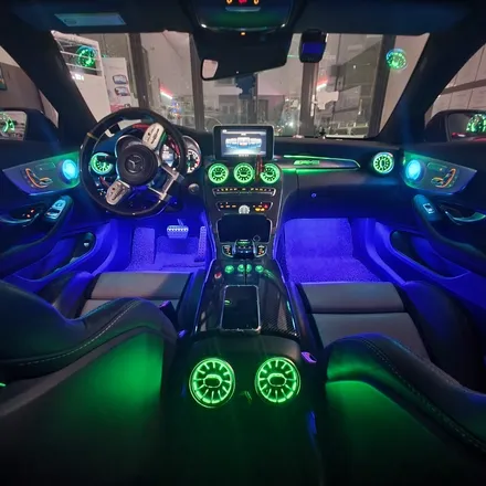 벤츠 C63 AMG 쿠페, 벤풍구 송풍구LED 벤츠송풍구 스피커부메스터 스피커LED 엠비언트 풋등 순정연동, 서울 광진구 카디자인 입고!! / 광진구, 성수, 송파, 동대문