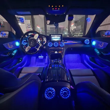 벤츠 C63 AMG 쿠페, 벤풍구 송풍구LED 벤츠송풍구 스피커부메스터 스피커LED 엠비언트 풋등 순정연동, 서울 광진구 카디자인 입고!! / 광진구, 성수, 송파, 동대문