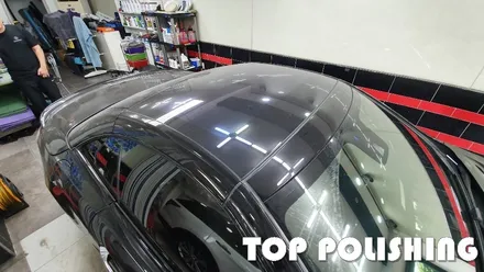 탑폴리싱 [ 벤츠 SL63 AMG ] 사고수리 후 블랙크롬 전체랩핑 하기 / 양천구 신정동
