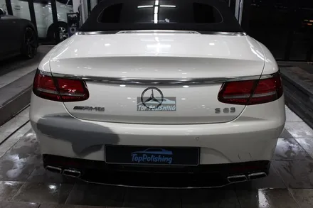 탑폴리싱 [ 벤츠 S63AMG 카브리올레 ] 국내1호출고차량 에이버리 슈프림 블랙크롬 전체랩핑 하기 / 양천구 신정동