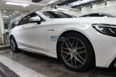 탑폴리싱 [ 벤츠 S63AMG 카브리올레 ] 국내1호출고차량 에이버리 슈프림 블랙크롬 전체랩핑 하기 / 양천구 신정동