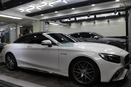 탑폴리싱 [ 벤츠 S63AMG 카브리올레 ] 국내1호출고차량 에이버리 슈프림 블랙크롬 전체랩핑 하기 / 양천구 신정동