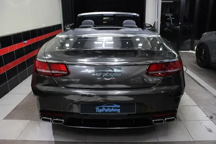 탑폴리싱 [ 벤츠 S63AMG 카브리올레 ] 국내1호출고차량 에이버리 슈프림 블랙크롬 전체랩핑 하기 / 양천구 신정동