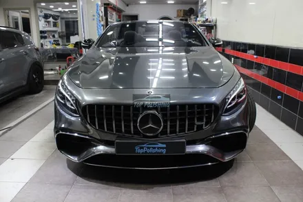 탑폴리싱 [ 벤츠 S63AMG 카브리올레 ] 국내1호출고차량 에이버리 슈프림 블랙크롬 전체랩핑 하기 / 양천구 신정동