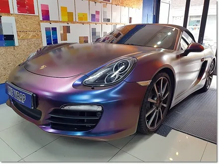 포르쉐 718 박스터 gts 카멜레온 전체랩핑
