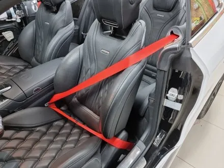 벤츠 s63 쿠페  화이트 전체랩핑 컬러안전벨트 시공