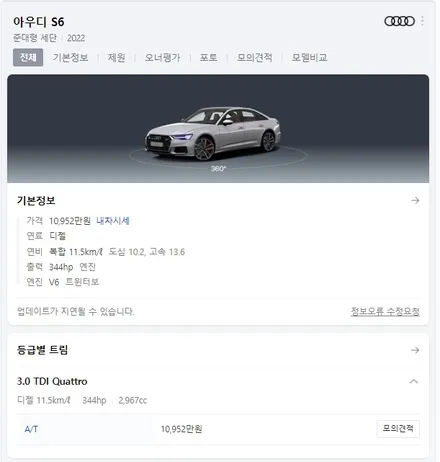 력셔리 세단의 품격! 아우디 S6  생활보호 PPF