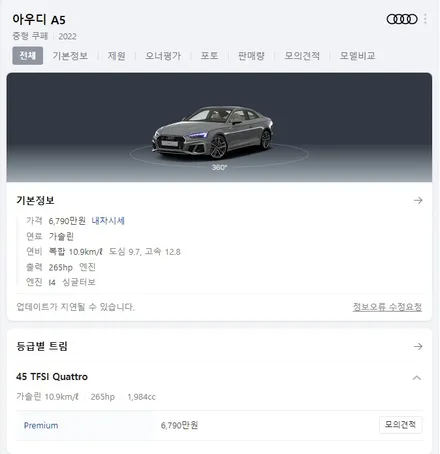 아우디A5 S LINE 크롬제거(크롬죽이기랩핑),카본포인트랩핑