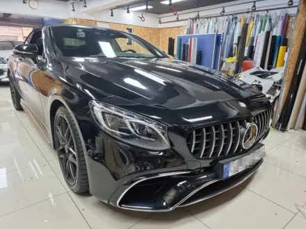벤츠 s63 쿠페  화이트 전체랩핑 컬러안전벨트 시공