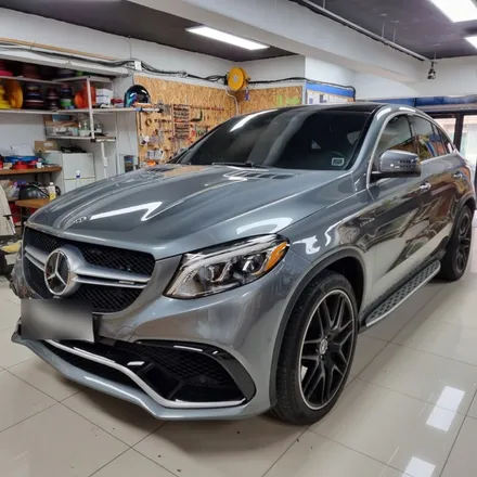 벤츠 GLE63 AMG 크롬죽이기+루프스킨+배기팁랩핑