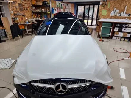 벤츠 c200 카브리올레 사틴화이트 전체랩핑