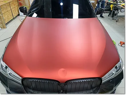 BMW 530e 무광레드크롬 전체랩핑 무광크롬 크롬랩핑