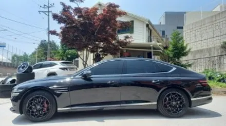 올뉴 제네시스 G80 RG3 유광블랙 분체도장 녹용휠 19인치순정휠 장착후기 / 시흥시 대야동
